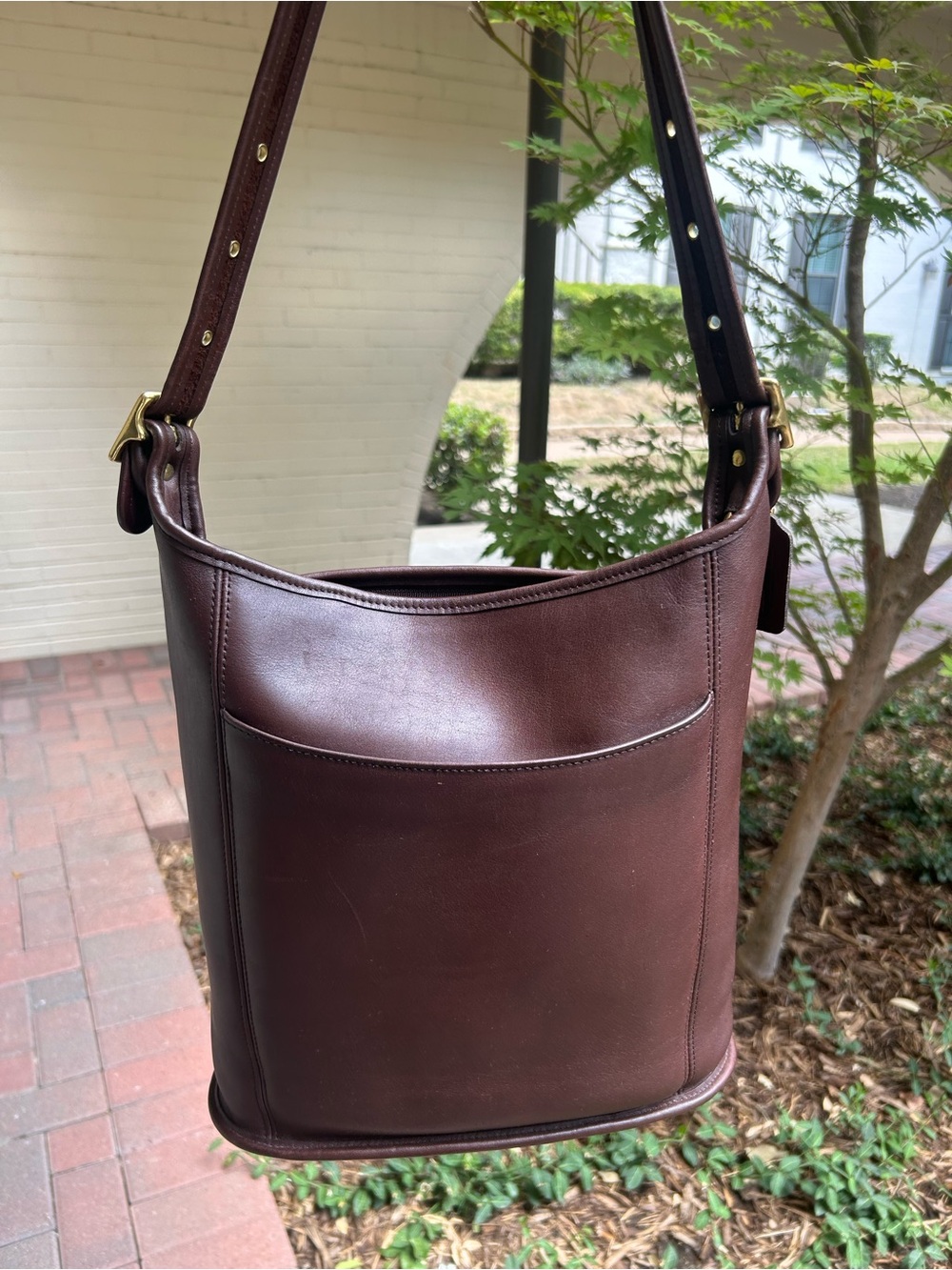 VTG COACH 9060 Legacy Slim Duffle Sac Shoulder Bag Handbag Dark Brown Costa Rica
